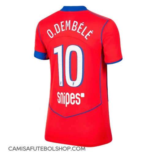 Camisa de time de futebol Paris Saint-Germain Ousmane Dembele #10 Replicas 3º Equipamento Feminina 2025-26 Manga Curta